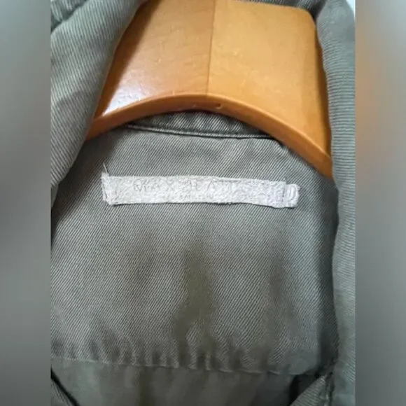 Max Jeans Olive Green long Utility Cargo Vest with pockets barn jacket size S - Picture 6 of 12